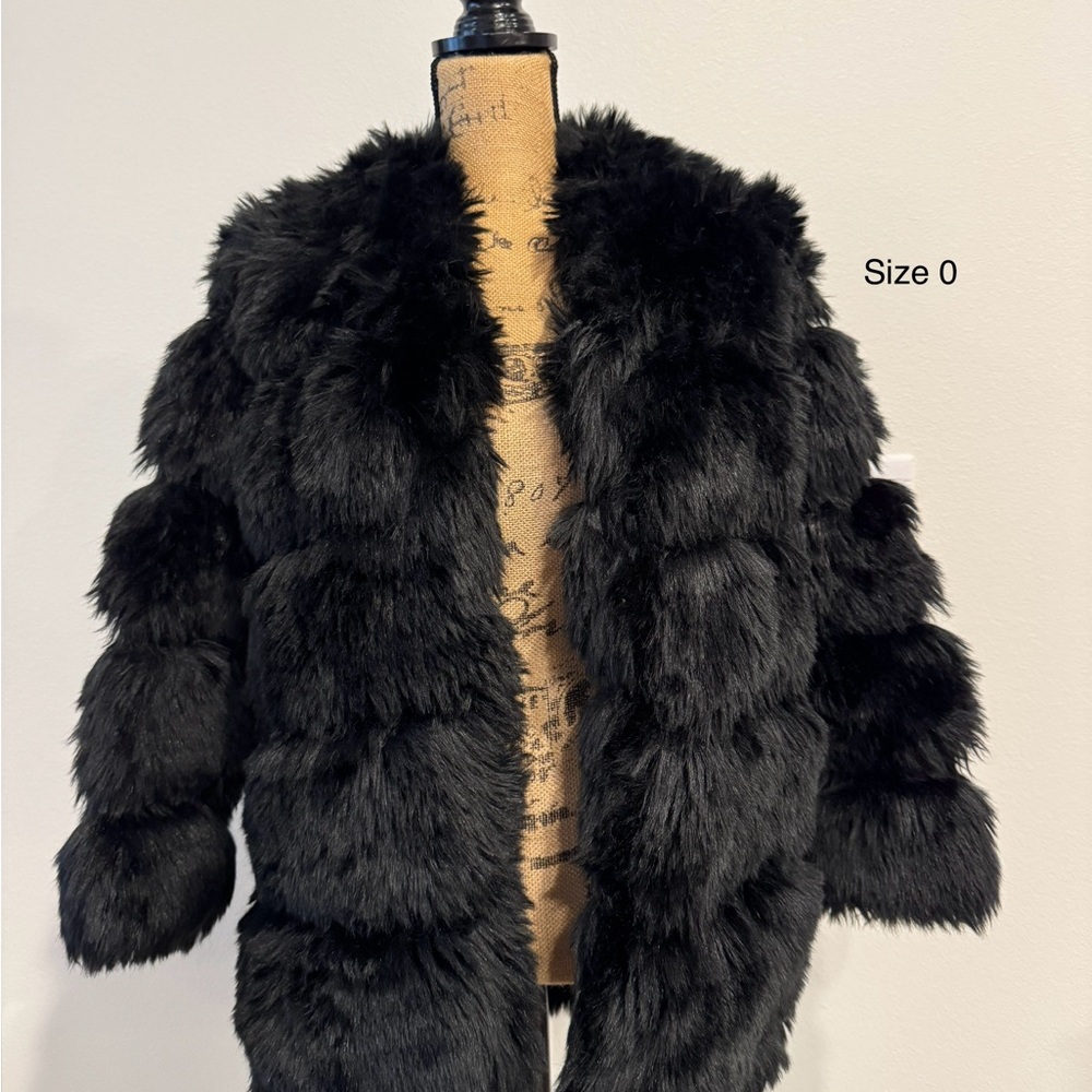 Luxurious Black Faux Fur Coat